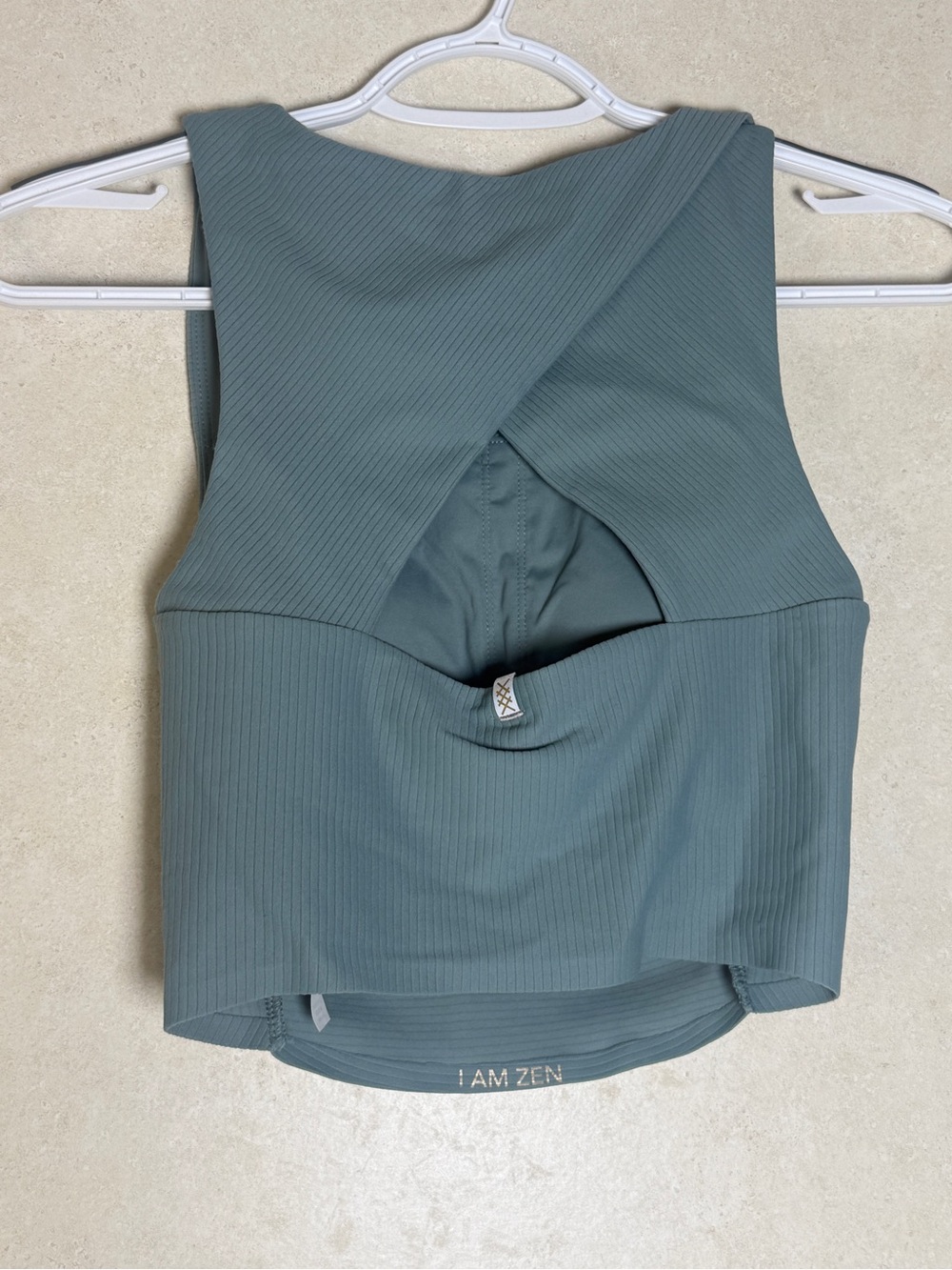 RHONE Ribbed Cross-Back Tank Top in Slate blue